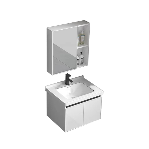 [T541051] 18” Wall Hung Aluminum Bathroom Vanity Set