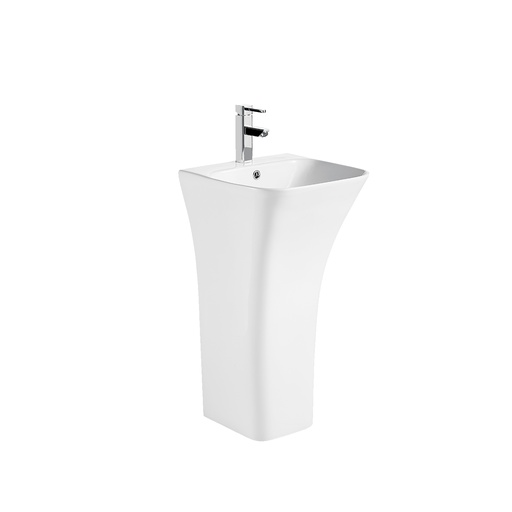 [T125006] Bathroom Square One-Piece Pedestal Sink