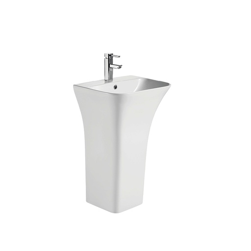[T125016] Bathroom Square One-Piece Pedestal Sink