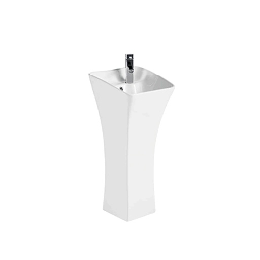 [T125018] Irregular Slim One-Piece Pedestal Sink